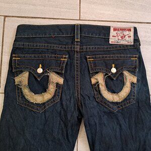 %True Religion Billy Size 36x34 Blue Jeans Men / J2